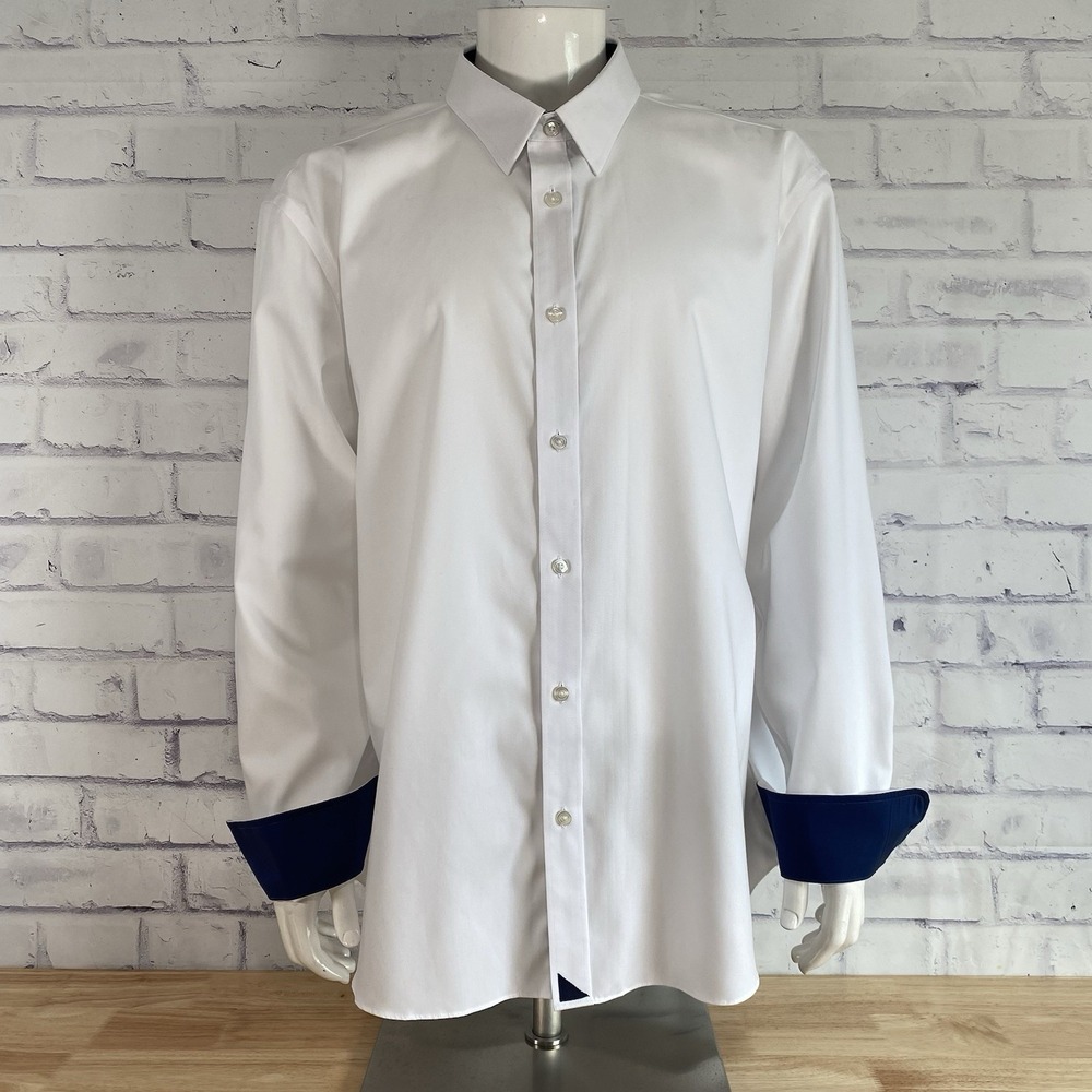 UNTUCKit Shirt Men's 3XL Long Sleeve Button Up Wrinkle Free Las Cases White - Picture 11 of 16